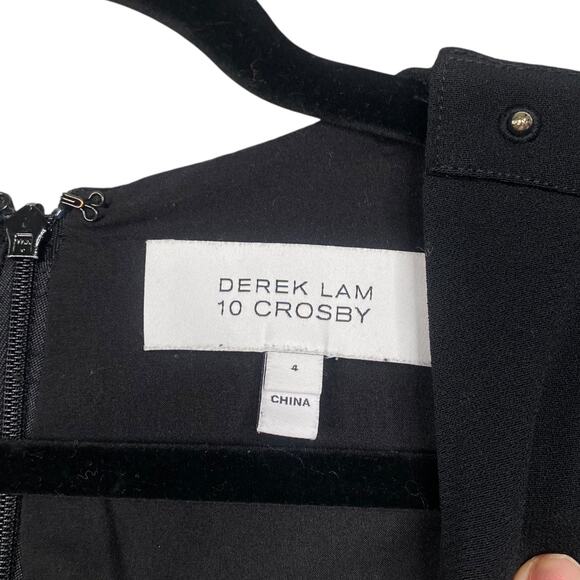 Derek Lam 10 Crosby $425 Black Studded V-neck Cut Out Crop Jumpsuit SZ 4 - Picture 8 of 9